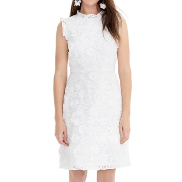 J. Crew Dresses & Skirts - NWT J Crew White Flower Appliqué  Large CottagecoreDress